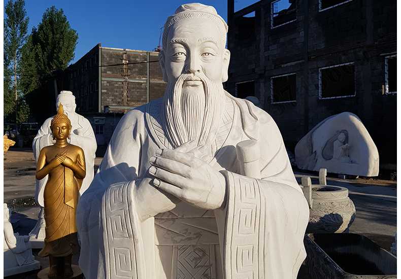石雕孔子像，大理石孔子像，漢白玉孔子像