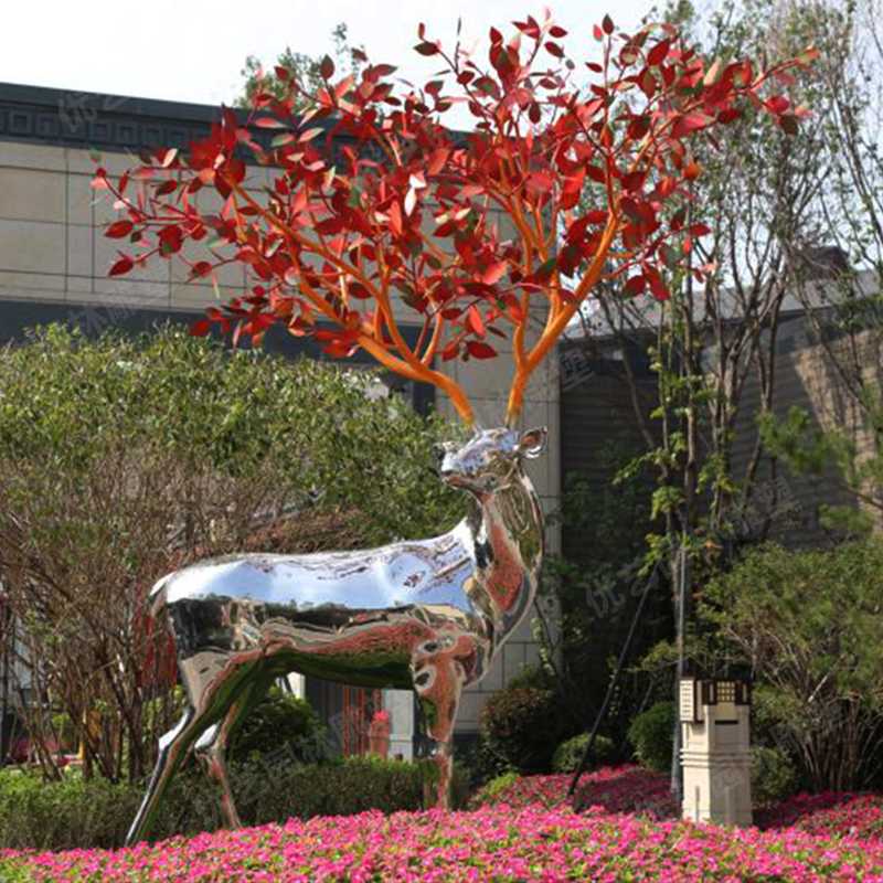 不銹鋼鹿，不銹鋼雕塑，不銹鋼鹿定制