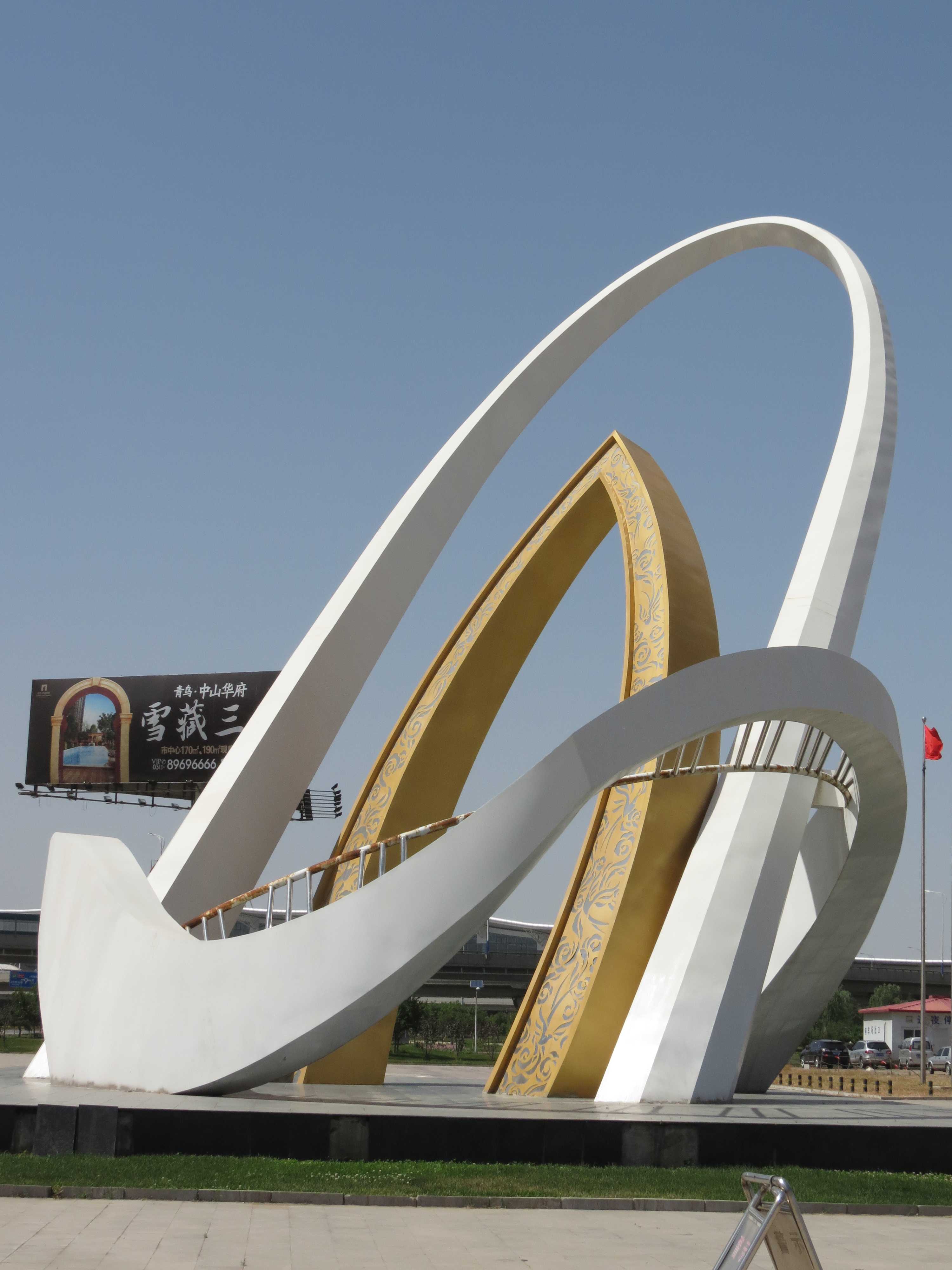 機場大型雕塑，不銹鋼機場雕塑，不銹鋼廣場景觀