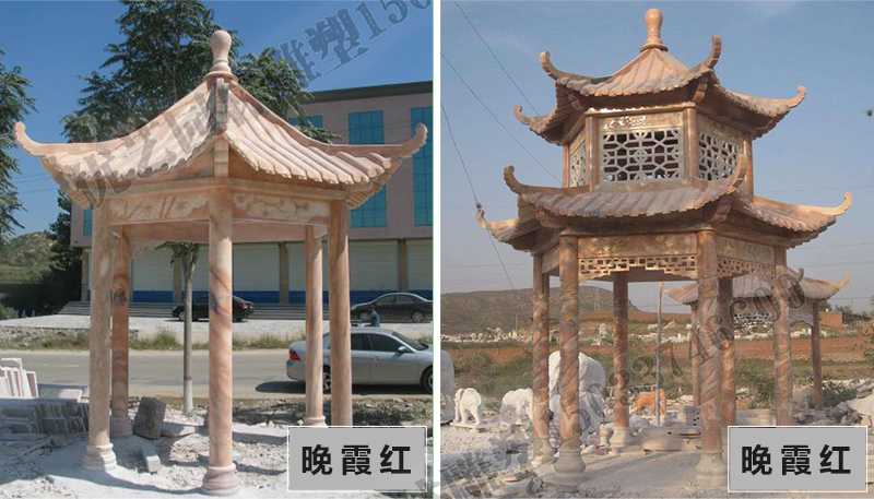 中式大理石涼亭，石雕涼亭廠家，石雕景觀涼亭定制